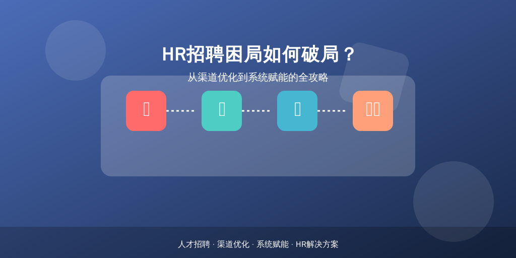 HR招聘困局如何破局?从渠道优化到系统赋能的全攻略