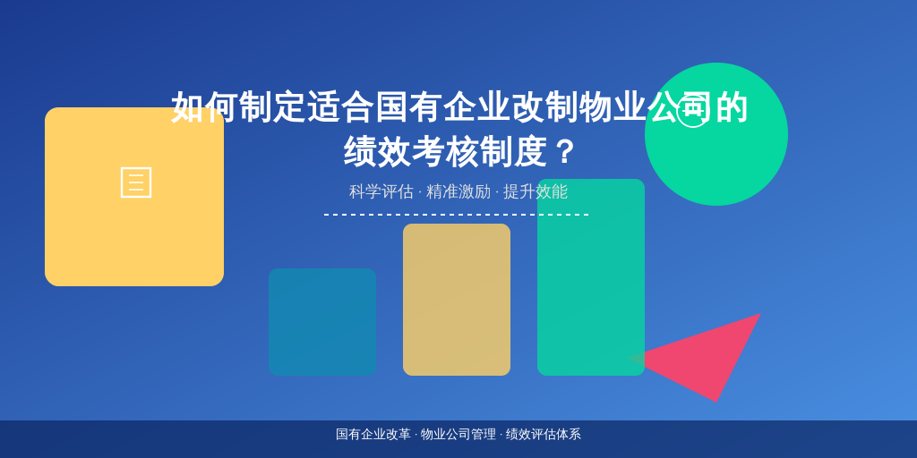 如何制定适合国有企业改制物业公司的绩效考核制度？