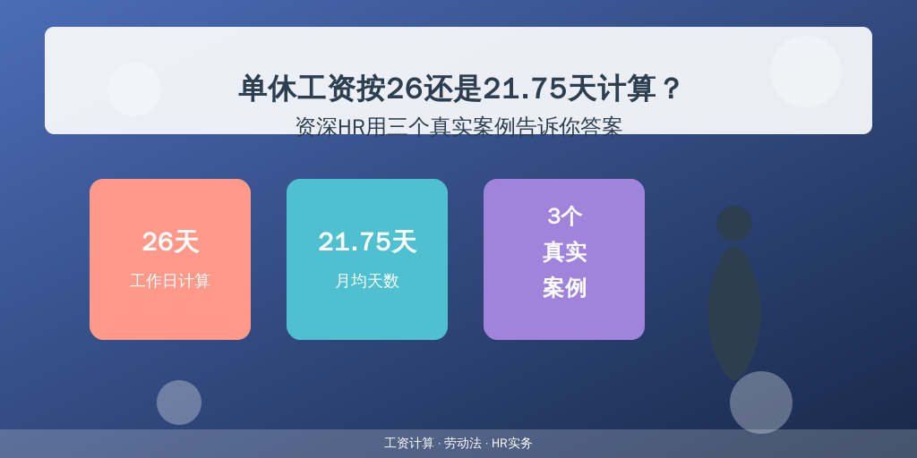 单休工资按26还是21.75天计算？资深HR用三个真实案例告诉你答案