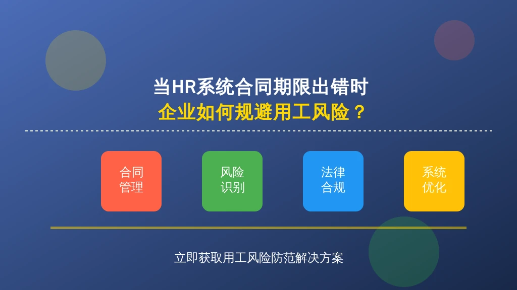 当HR系统合同期限出错时,企业如何规避用工风险?