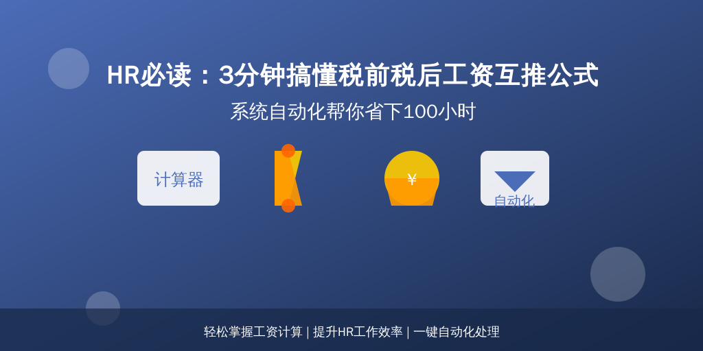 HR必读：3分钟搞懂税前税后工资互推公式，系统自动化帮你省下100小时