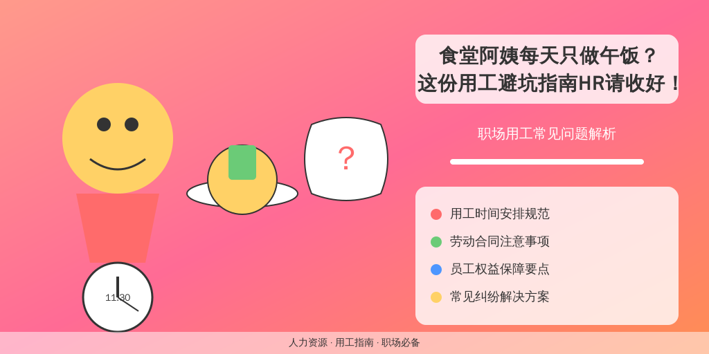 食堂阿姨每天只做午饭？这份用工避坑指南HR请收好！
