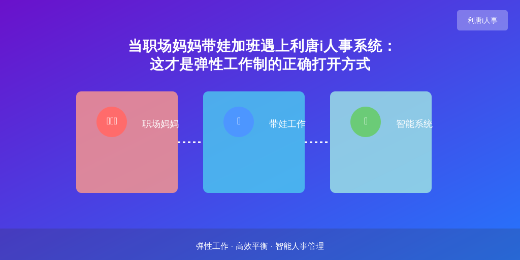 当职场妈妈带娃加班遇上利唐i人事系统：这才是弹性工作制的正确打开方式