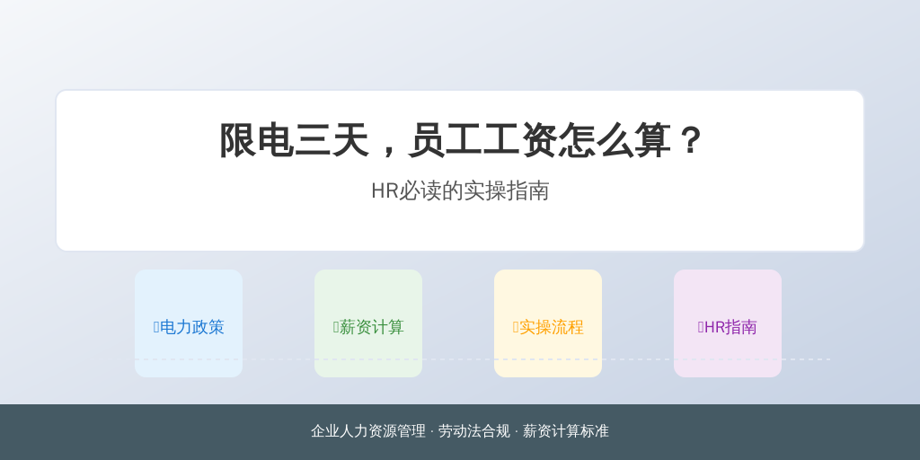 限电三天，员工工资怎么算？HR必读的实操指南