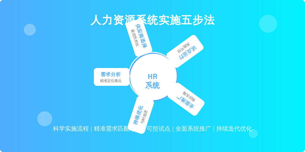 ['需求分析', '供应商选择', '试点运行', '全面推广', '持续优化']