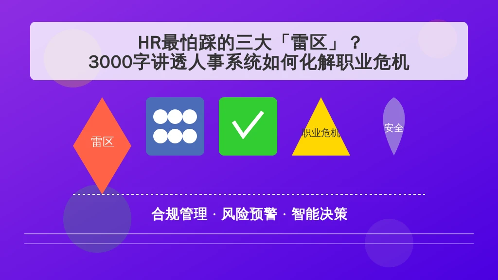 HR最怕踩的三大「雷区」？3000字讲透人事系统如何化解职业危机