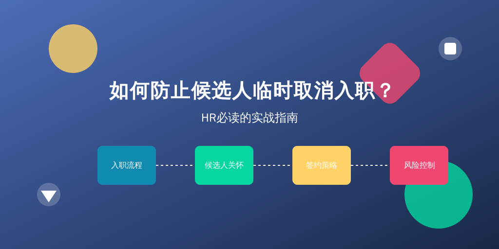 如何防止候选人临时取消入职？HR必读的实战指南