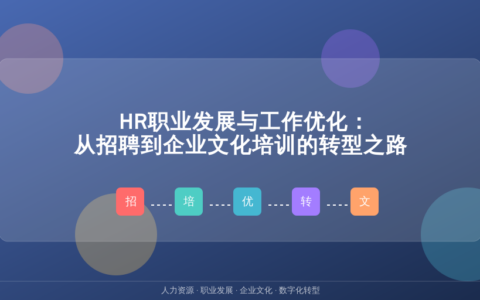 HR职业发展与工作优化：从招聘到企业文化培训的转型之路