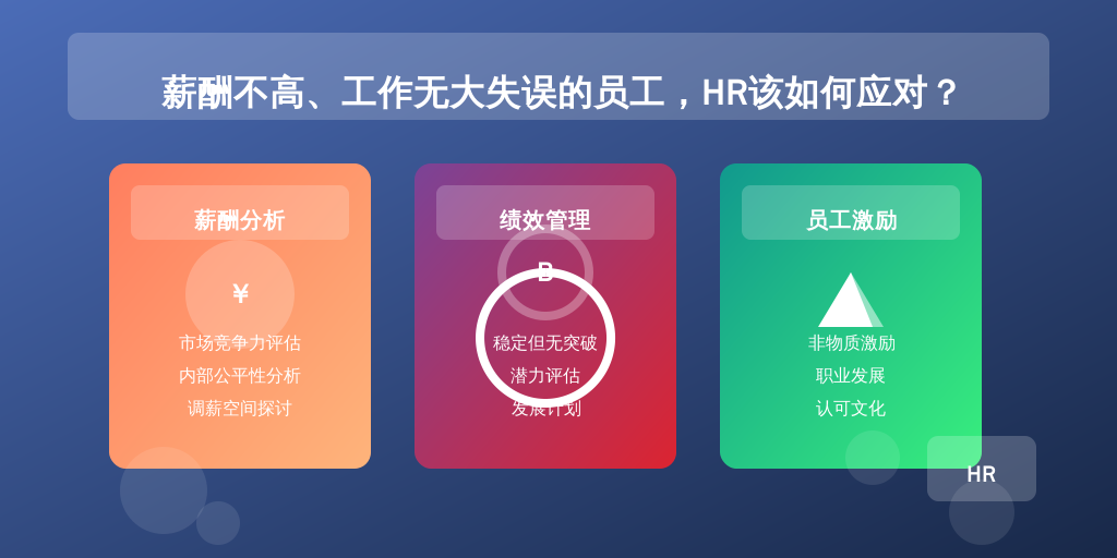 薪酬不高、工作无大失误的员工，HR该如何应对？