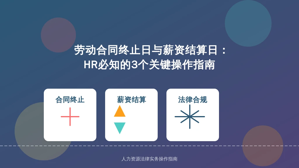 劳动合同终止日与薪资结算日：HR必知的3个关键操作指南