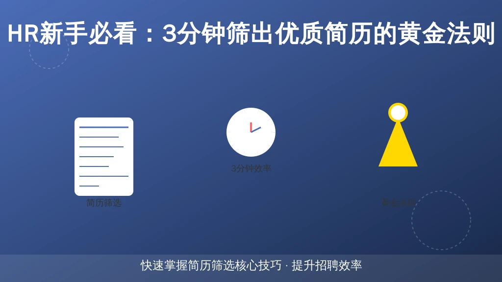 HR新手必看：3分钟筛出优质简历的黄金法则