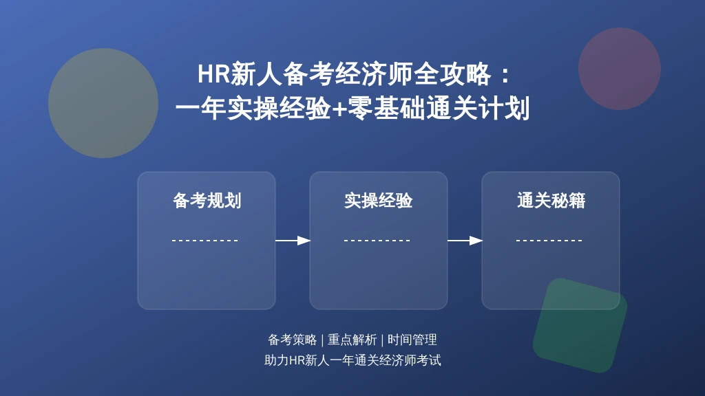 HR新人备考经济师全攻略:一年实操经验+零基础通关计划
