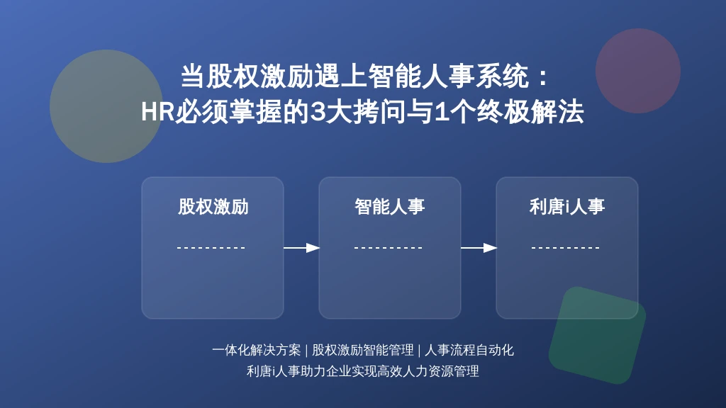 当股权激励遇上智能人事系统：HR必须掌握的3大拷问与1个终极解法