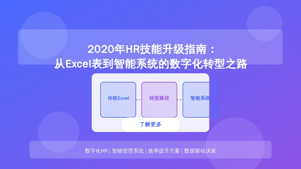 2020年HR技能升级指南：从Excel表到智能系统的数字化转型之路