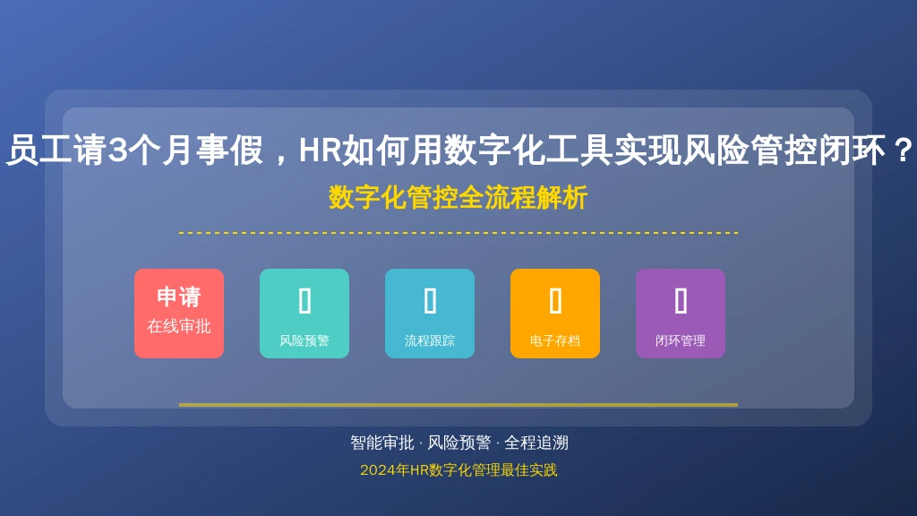 员工请3个月事假，HR如何用数字化工具实现风险管控闭环？