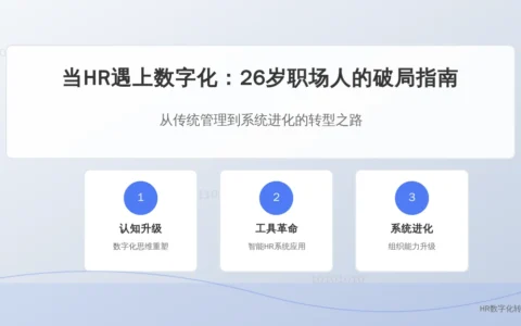 当HR遇上数字化：26岁职场人的破局指南与系统进化论