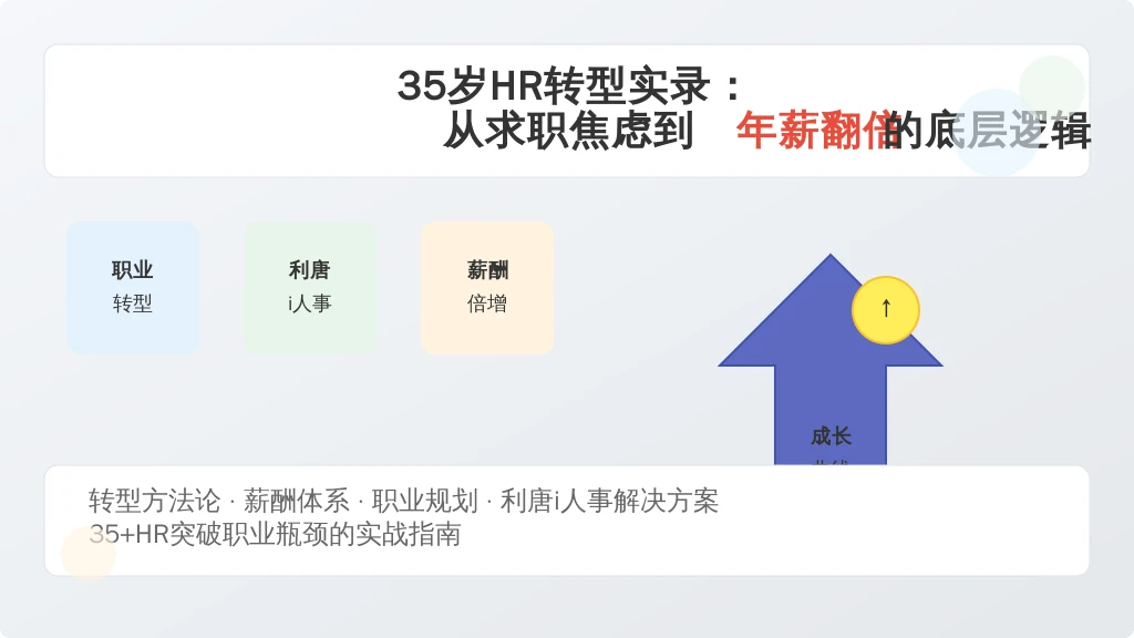 35岁HR转型实录：从求职焦虑到年薪翻倍的底层逻辑