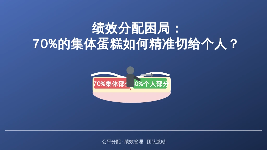 绩效分配困局：70%的集体蛋糕如何精准切给个人？