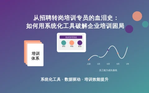 从招聘转岗培训专员的血泪史：如何用系统化工具破解企业培训困局