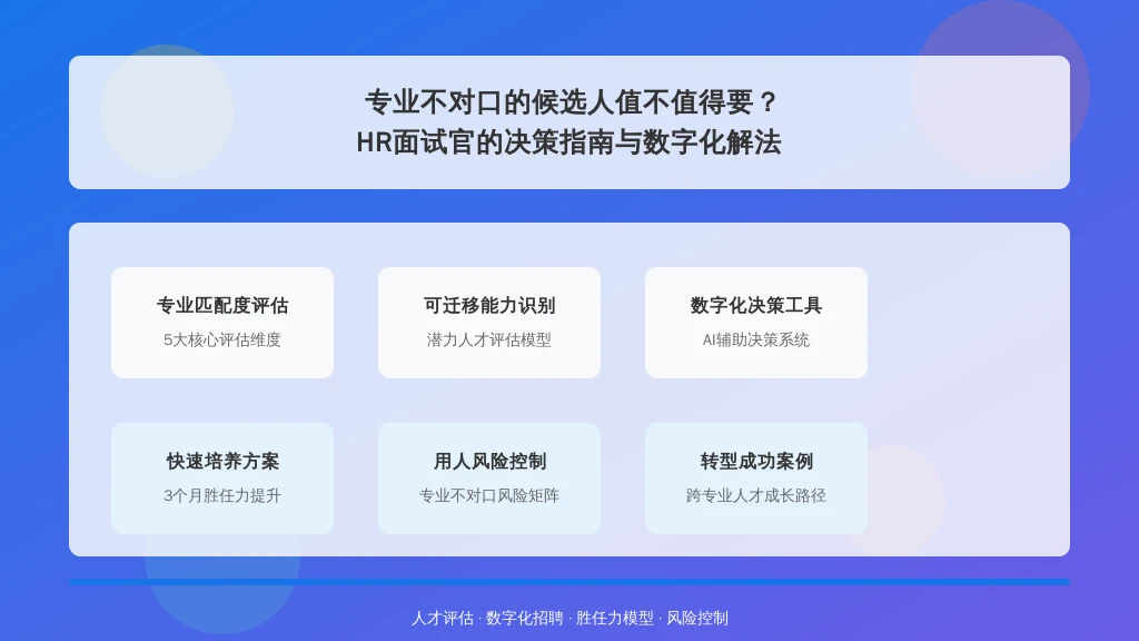 专业不对口的候选人值不值得要？HR面试官的决策指南与数字化解法