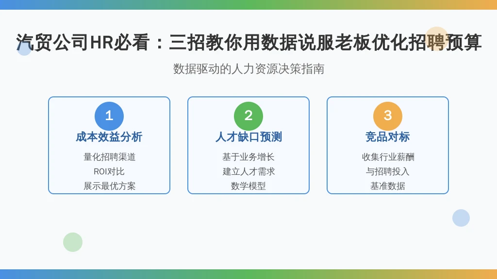 汽贸公司HR必看：三招教你用数据说服老板优化招聘预算
