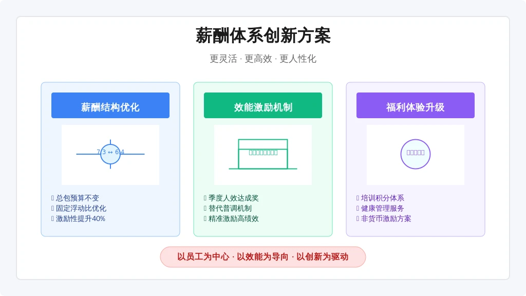 ['薪酬带宽调整', '效能奖金池', '隐性成本转化']