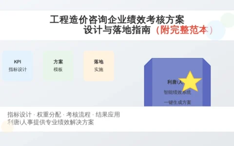 工程造价咨询企业绩效考核方案设计与落地指南（附完整范本）