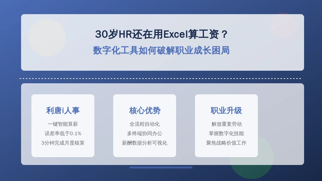30岁HR还在用Excel算工资？数字化工具如何破解职业成长困局