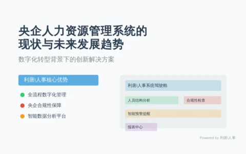央企人力资源管理系统的现状与未来发展趋势