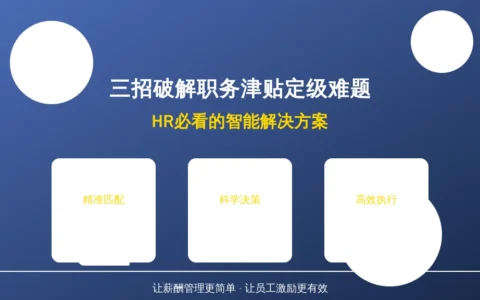三招破解职务津贴定级难题，HR必看的智能解决方案