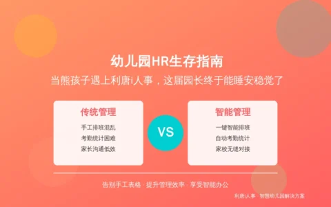 幼儿园HR生存指南：当熊孩子遇上利唐i人事，这届园长终于能睡安稳觉了