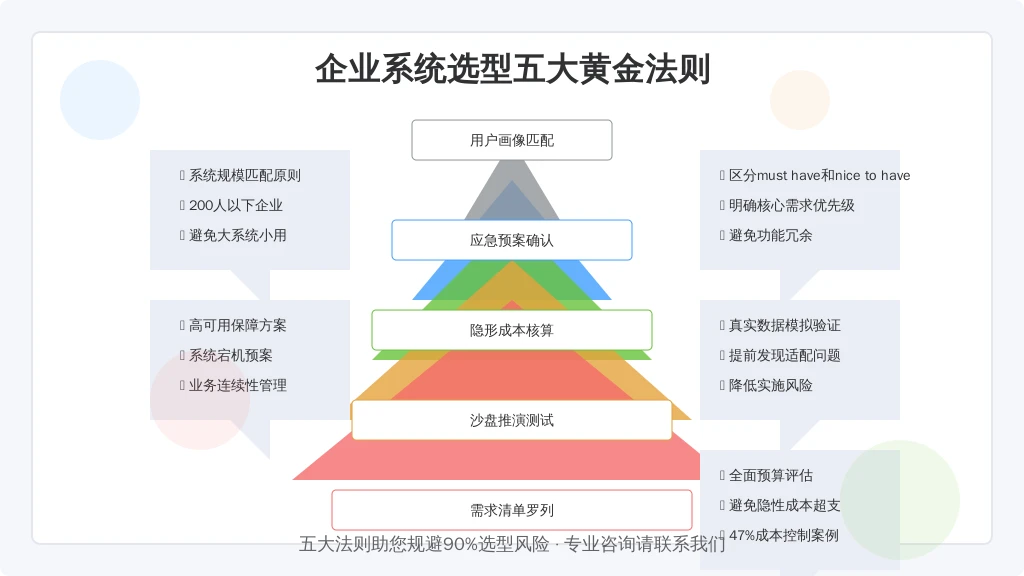 ['需求清单罗列', '沙盘推演测试', '隐形成本核算', '应急预案确认', '用户画像匹配']