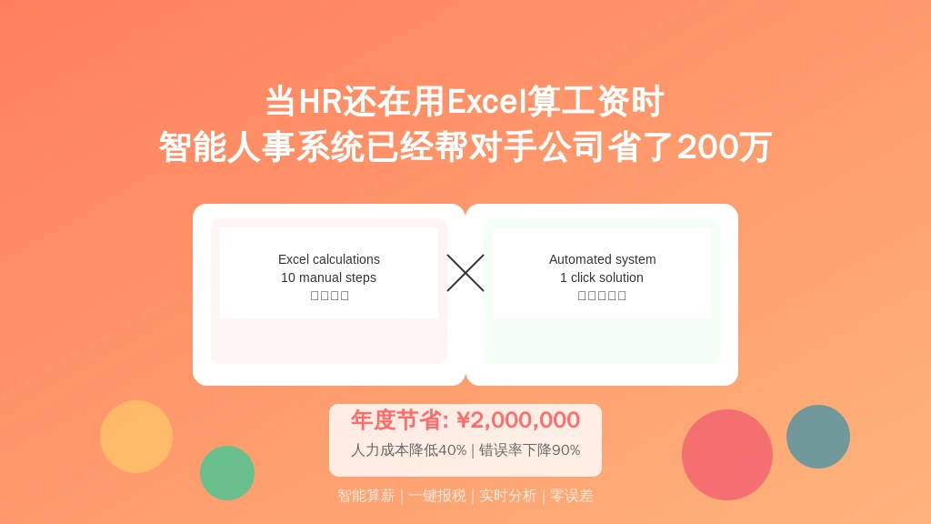 当HR还在用Excel算工资时，智能人事系统已经帮对手公司省了200万
