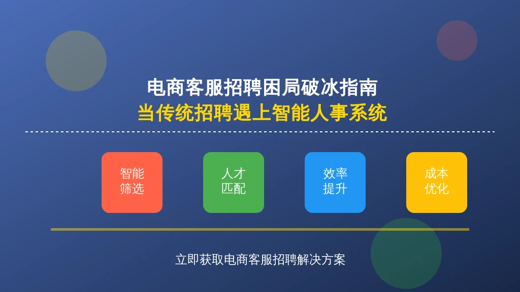 电商客服招聘困局破冰指南：当传统招聘遇上智能人事系统