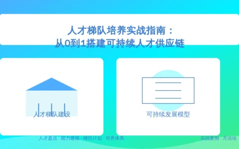 人才梯队培养实战指南：从0到1搭建可持续人才供应链