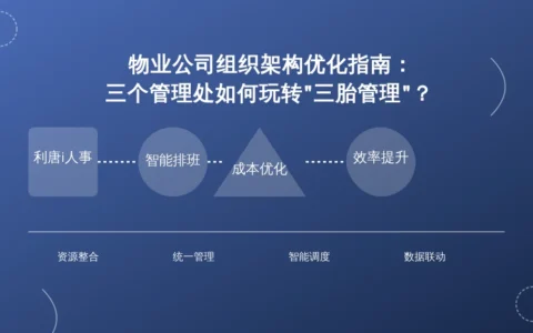 物业公司组织架构优化指南：三个管理处如何玩转”三胎管理”？