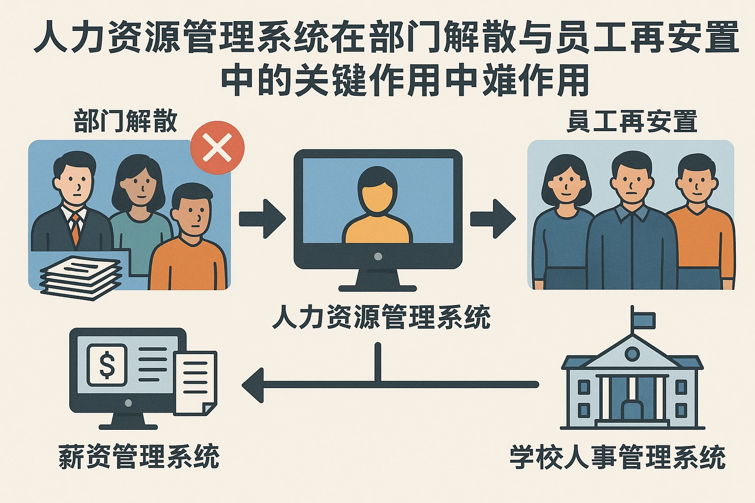 人力资源管理系统在部门解散与员工再安置中的关键作用——以薪资管理系统和学校人事管理系统为例