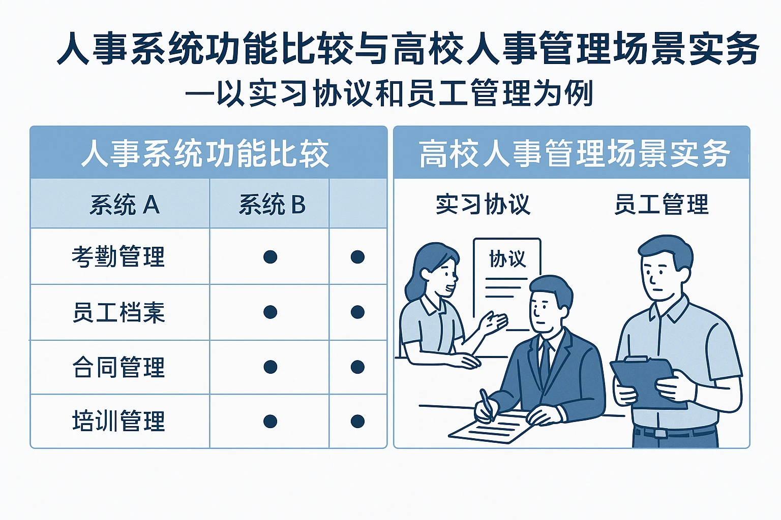 人事系统功能比较与高校人事管理场景实务——以实习协议和员工管理为例