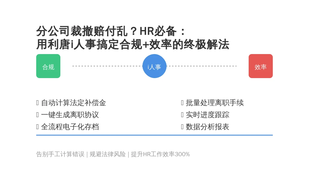 分公司裁撤赔付乱？HR必备：用利唐i人事搞定合规+效率的终极解法