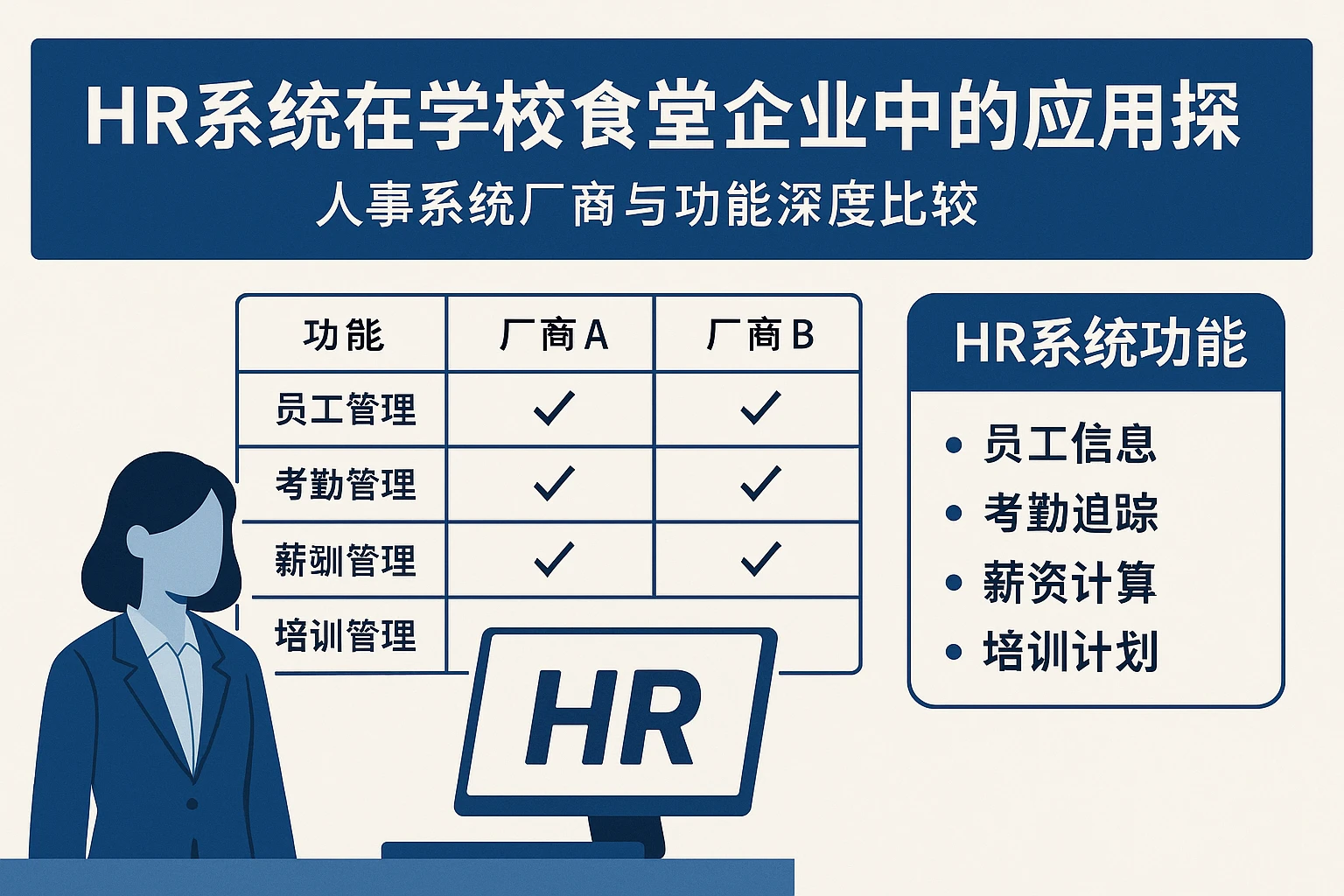 HR系统在学校食堂企业中的应用探索——人事系统厂商与功能深度比较
