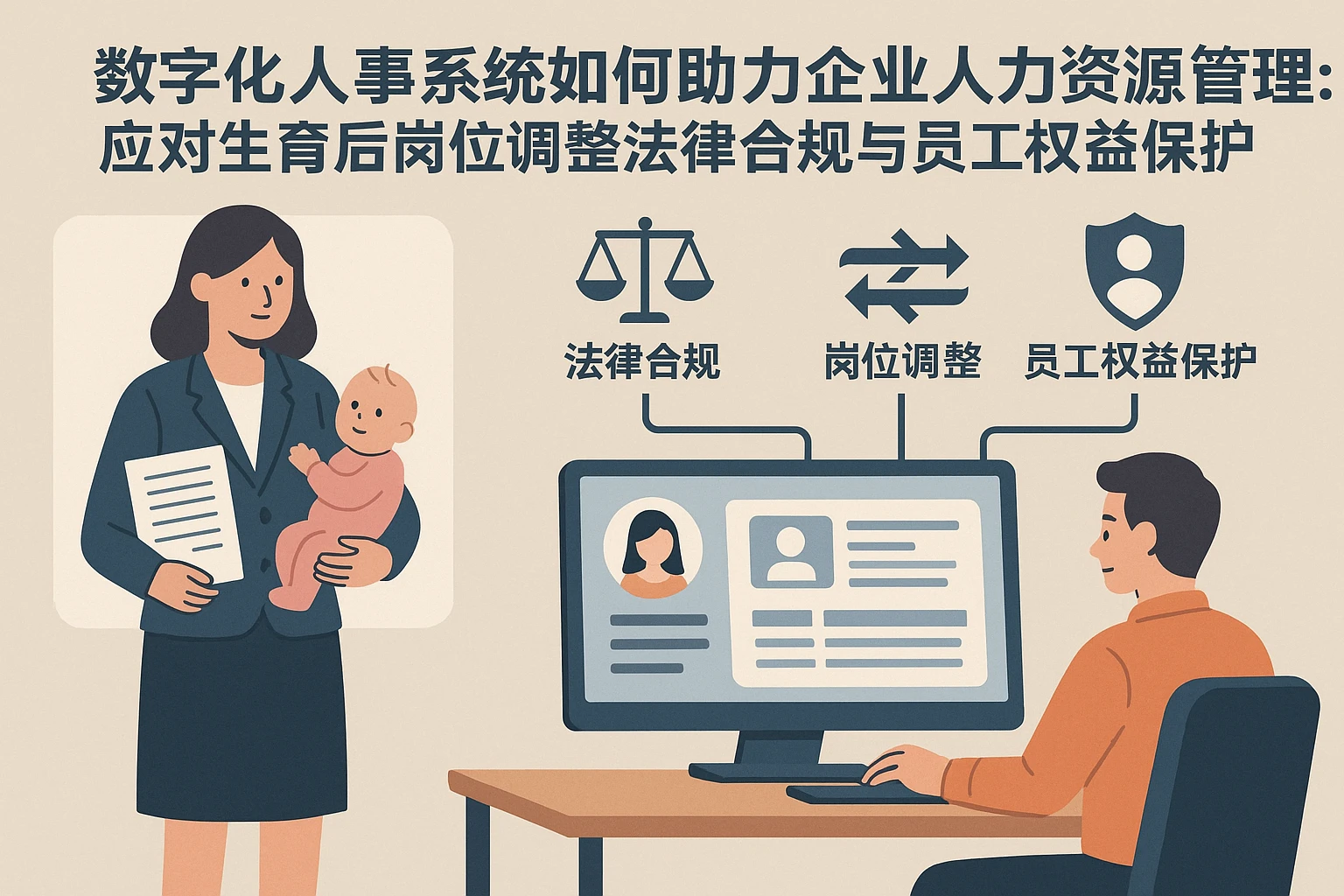 数字化人事系统如何助力企业人力资源管理：应对生育后岗位调整的法律合规与员工权益保护