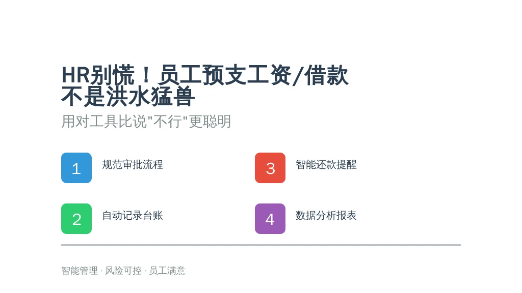 HR别慌！员工预支工资/借款不是洪水猛兽，用对工具比说“不行”更聪明
