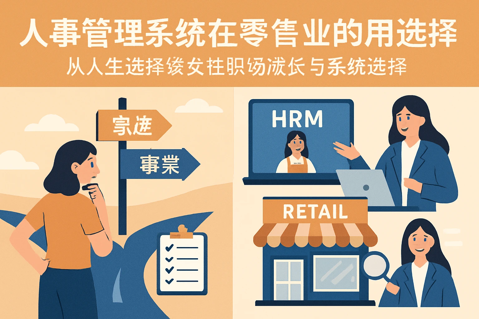 人事管理系统在零售业的应用与选择：从人生选择谈女性职场成长与系统选择