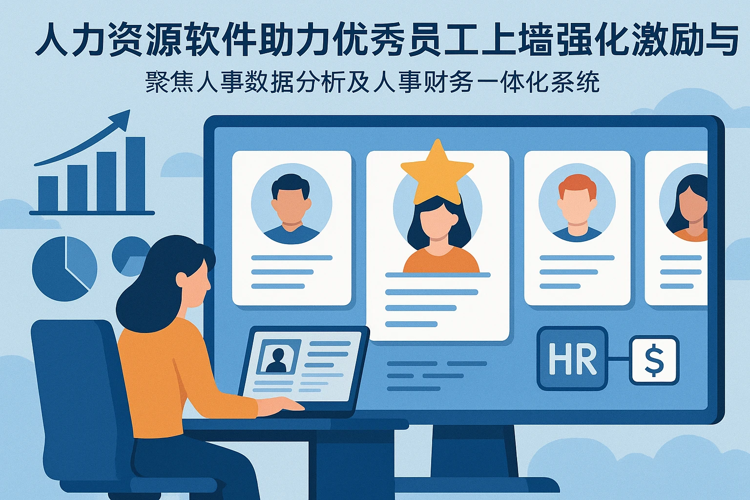 人力资源软件助力优秀员工上墙,强化激励与管理:聚焦人事数据分析及人事财务一体化系统
