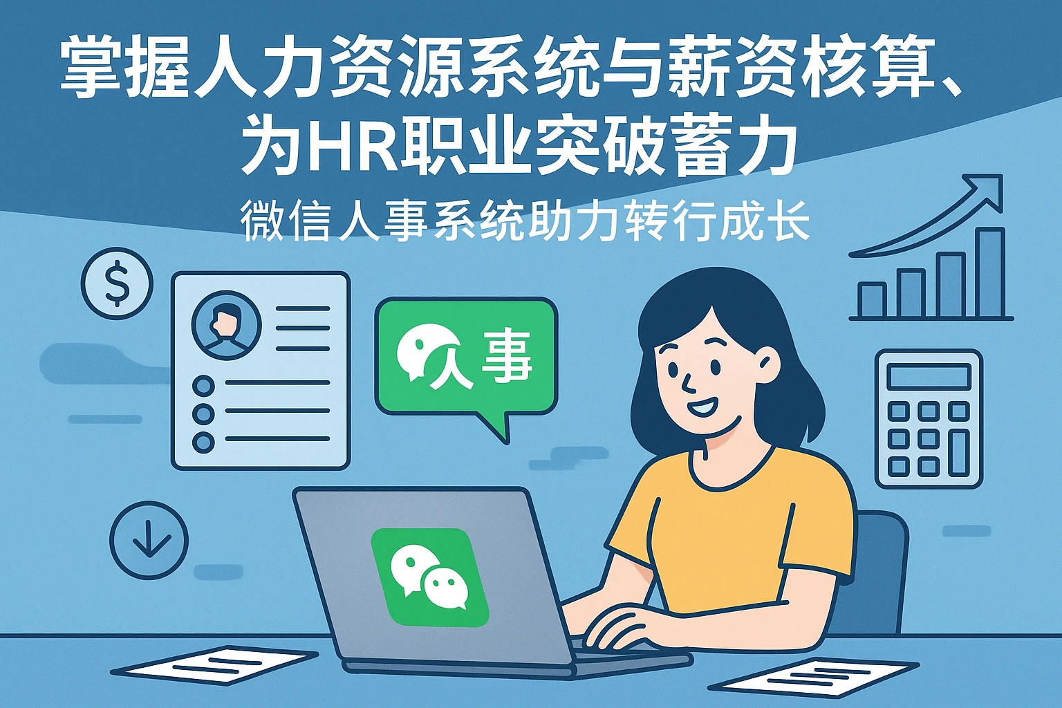 掌握人力资源系统与薪资核算，为HR职业突破蓄力——微信人事系统助力转行成长