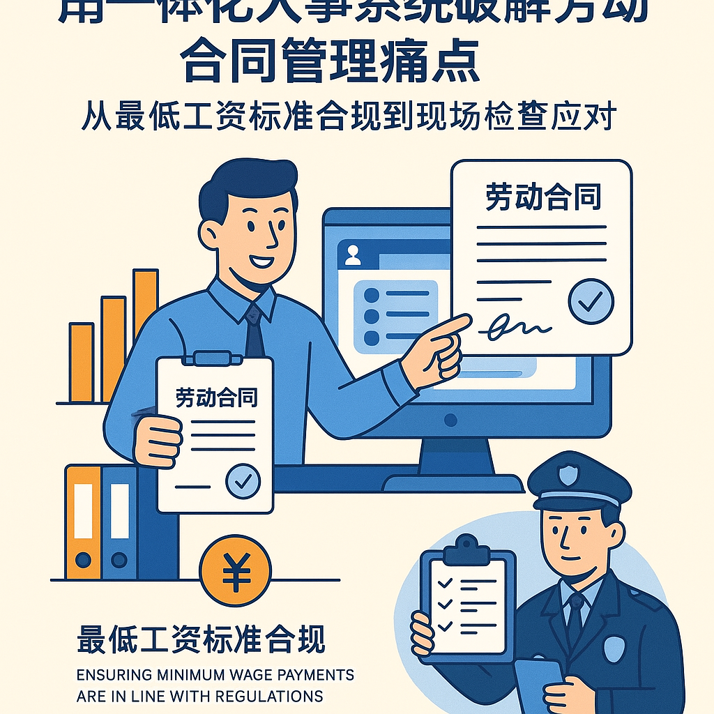 用一体化人事系统破解劳动合同管理痛点：从最低工资标准合规到现场检查应对