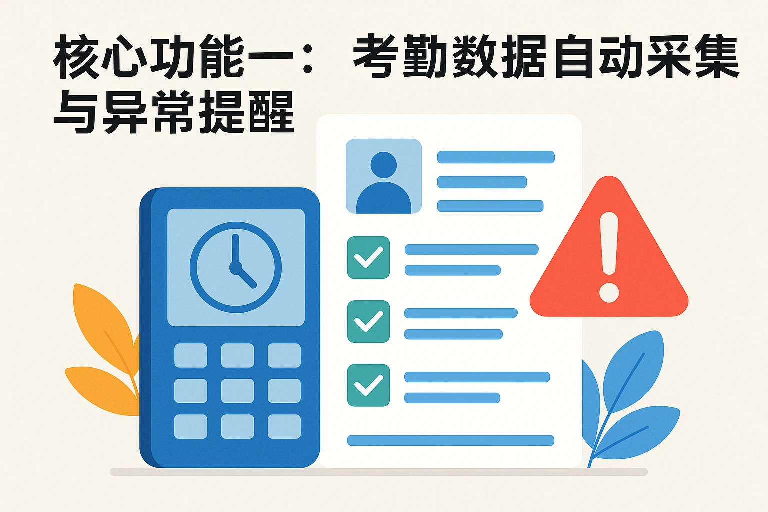 核心功能一：考勤数据的自动采集与异常提醒