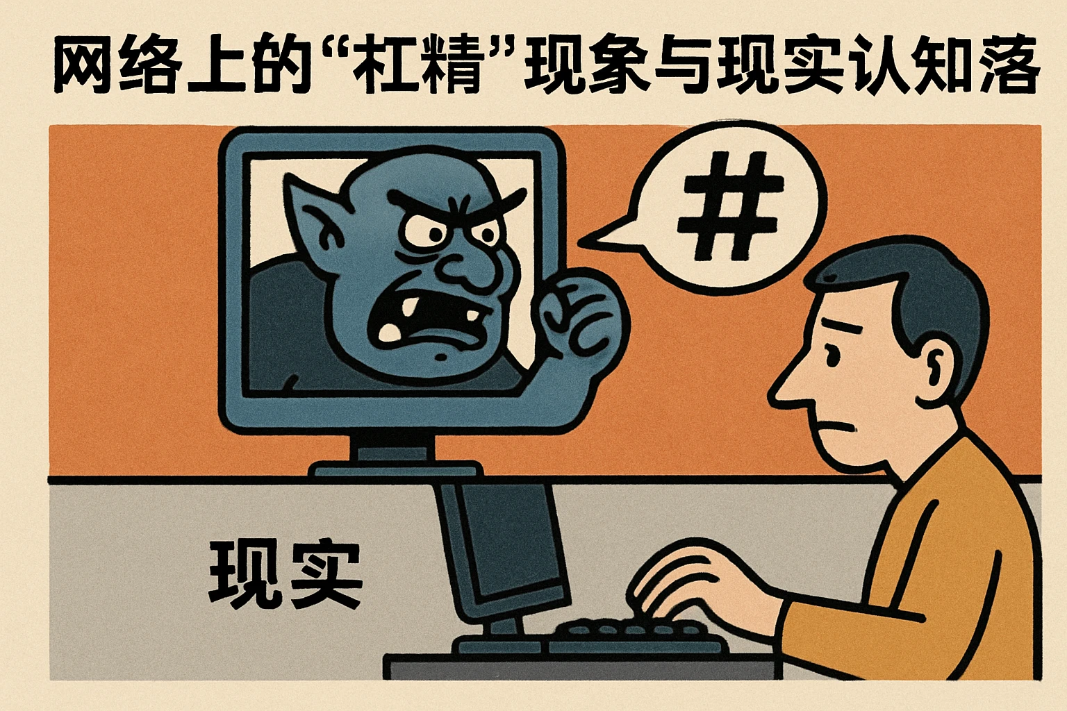 网络上的“杠精”现象与现实认知落差