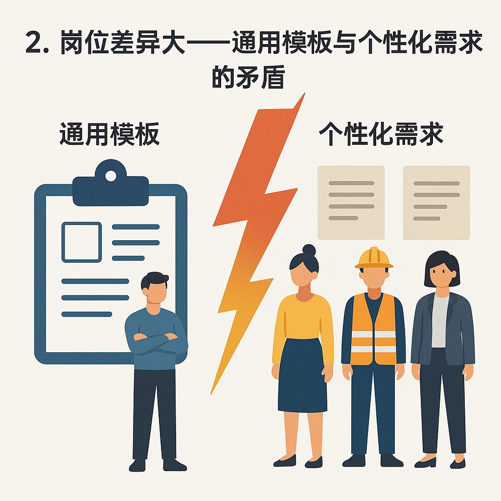 2. 岗位差异大——通用模板与个性化需求的矛盾