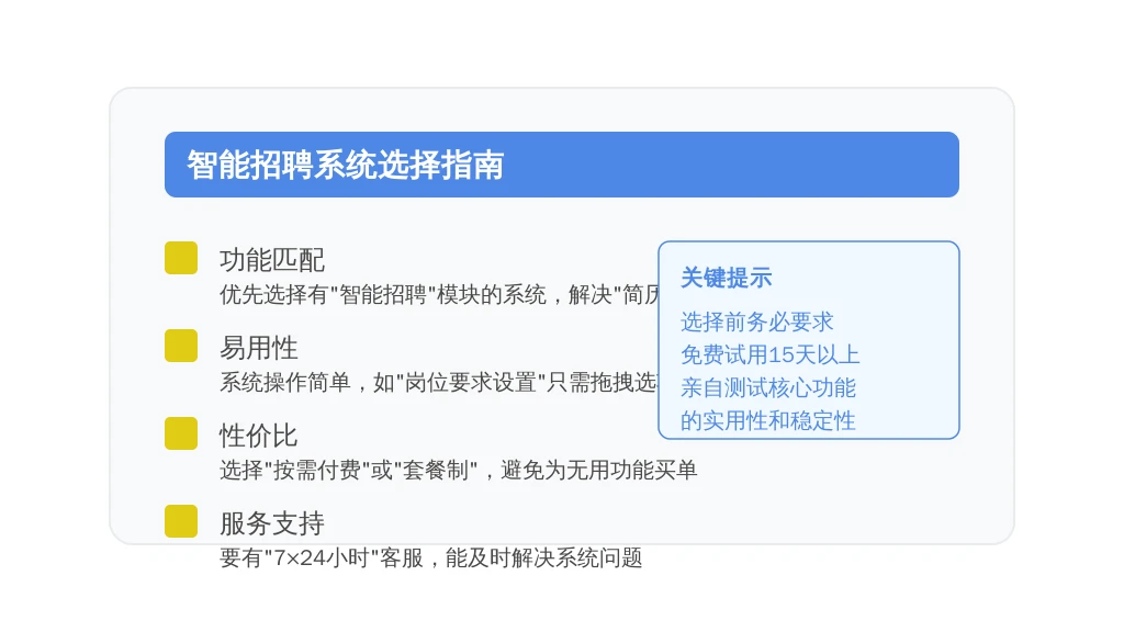 ['功能匹配', '易用性', '性价比', '服务支持']